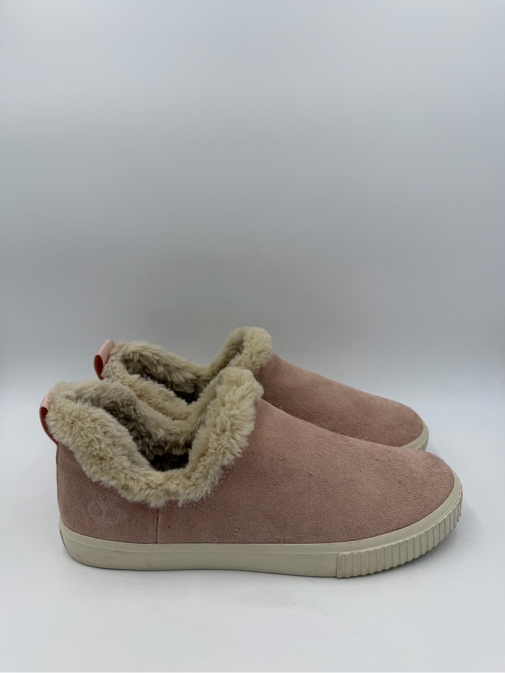 Timberland Skyla Bay A2CDU Pink Suede Faux Fur Slip On Shoes Women’s 11 US